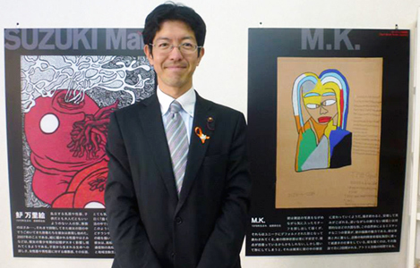 石坂わたるの活動:町めぐり博覧会の一企画でもある、野方商店街「アール・ブリュットDE街おこし」にて