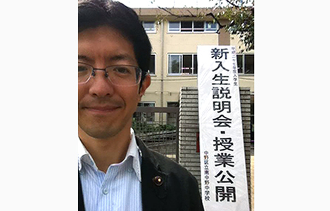 石坂わたるの活動:私が住む地域の中学校区である南中野中学校の授業を参観しました。